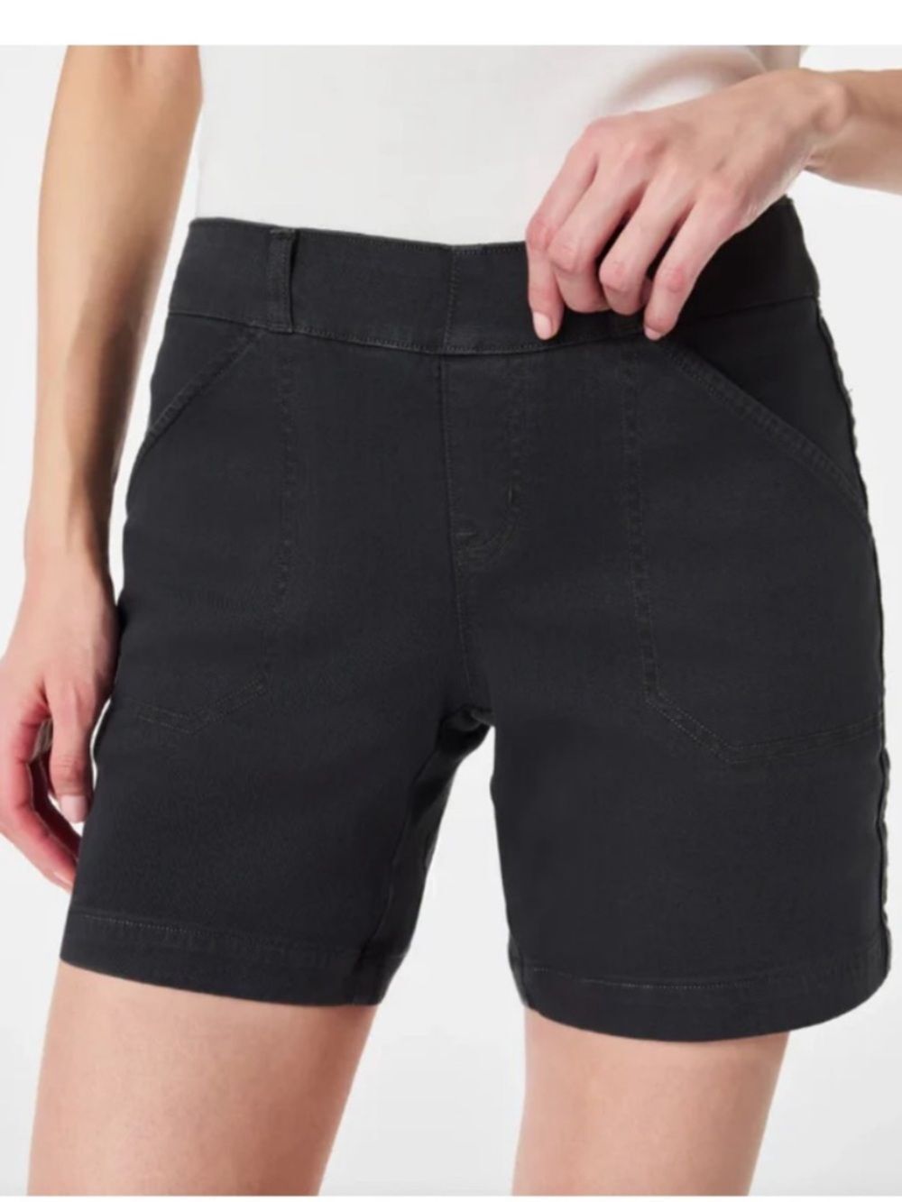 Spanx Stretch Twill Shorts Size XS Charcoal Color